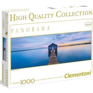 3/$77❤️Clementoni Panorama Blue Calm 1000 pc puzzle Crawley Edge Boatshed #39330